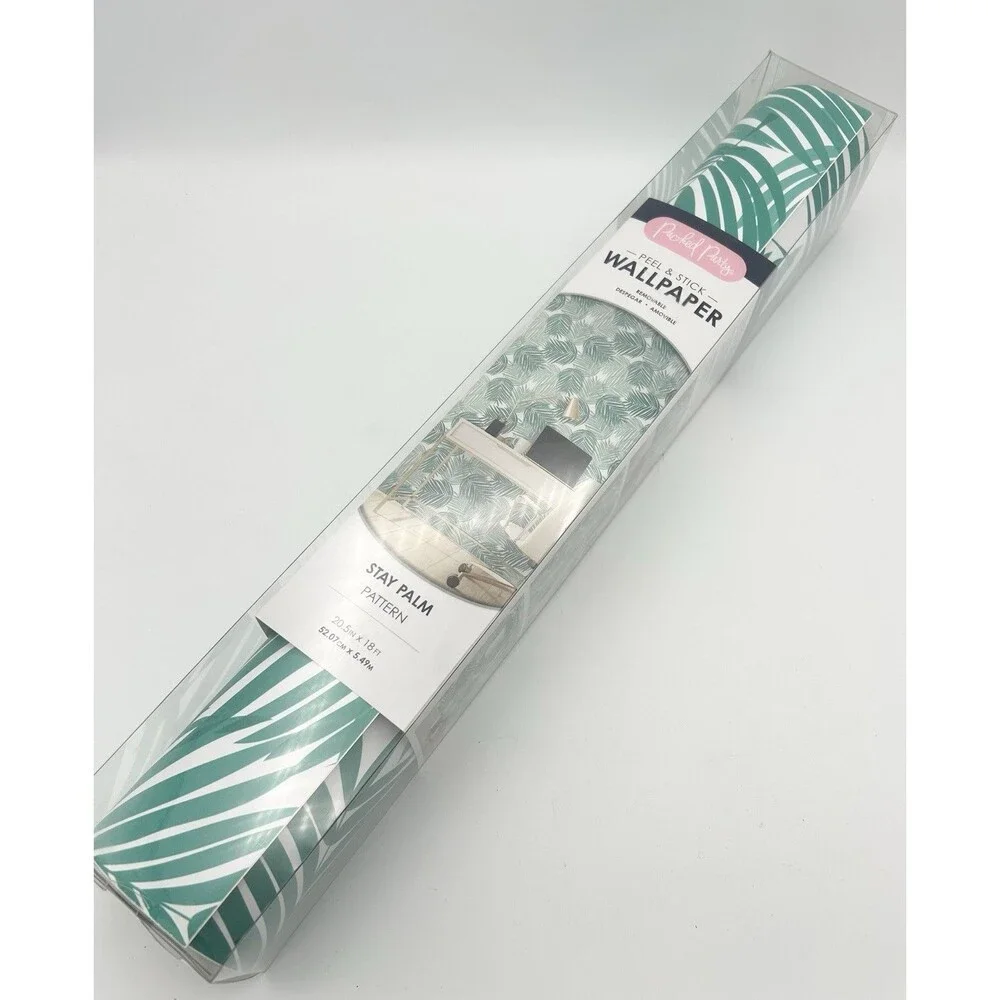 1 Roll Packed Party Peel And Stick Wallpaper Stay Palm Leaves